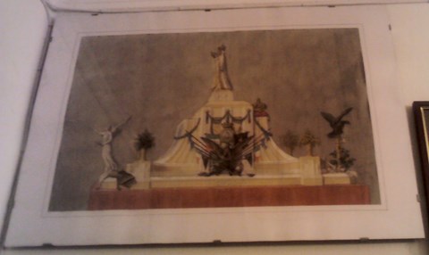 Uno dei tanti progetti di Enrico Taverna per il Carro trionfale Imperiale della SS,Vergine di Pugliano ad Ercolano nel 1938