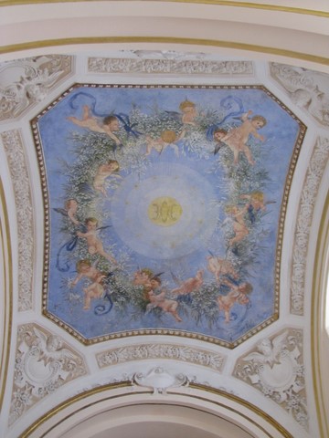 L'affresco a tempera della volta della Cappella dell'Immacolata.